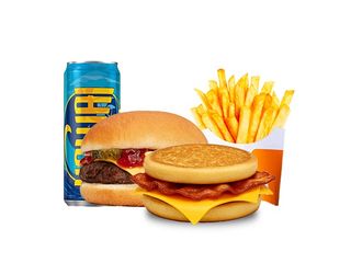 Menu Doublé M1 = Cheeseburger + Croque Monsieur