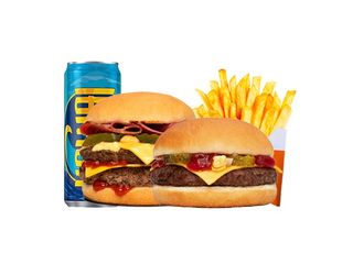 Menu Doublé M2 = Doublecheeseburger Bacon + Cheeseburger