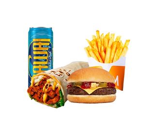 Menu Doublé W2 = Wrap + Cheeseburger