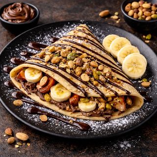 Crêpes fruits sec avec bananes