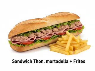 Sandwich Thon, mortadella + Frites