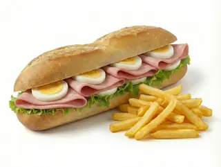 Sandwich Mortadella et Oeuf + Frites