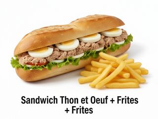 Sandwich Thon et Oeuf + Frites