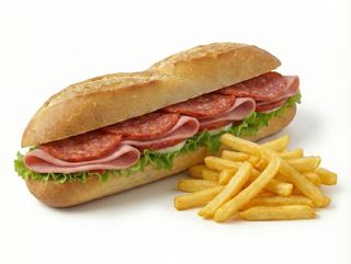 Sandwich Mortadella et Cachir + Frites