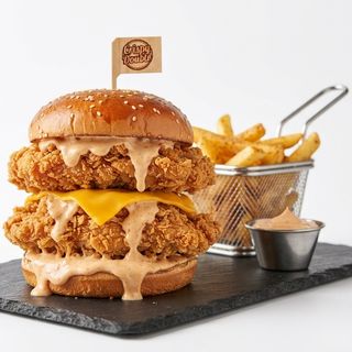 Hamburger crispy double et frite