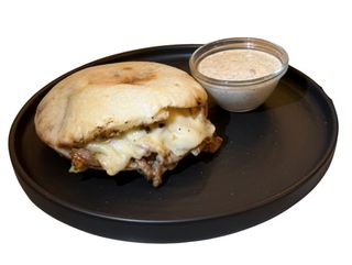 Cheese Steak Batbout and Potatoes