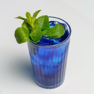Blue butterfly iced tea