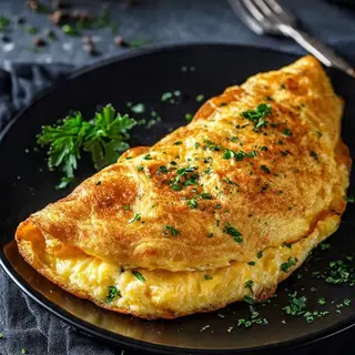 Omelette fromage rouge