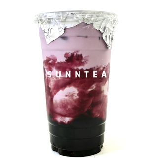 Blueberry boba cheese milk