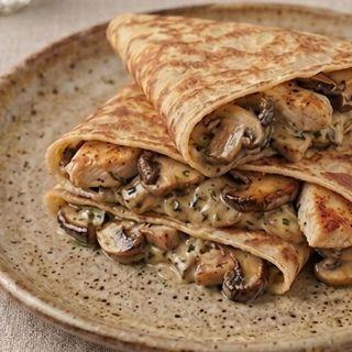 Crêpe poulet champignons