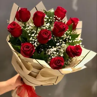 Bouquet de 10 rose rouge