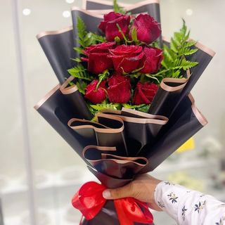 Bouquet de 8 rose rouge