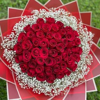 Bouquet de 75 rose rouge avec jubsoful