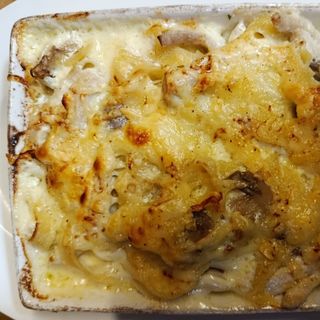 Gratin de tagliatelle au poulet et champignons