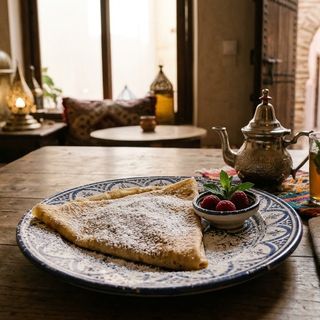Crépe with powdered sugar