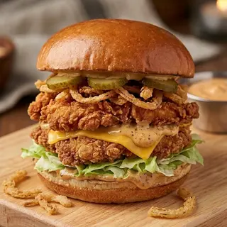 Burger Crispy Chicken + Frites