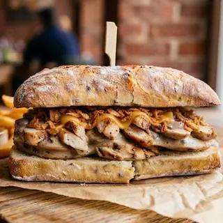 Mushroom Chicken Ciabatta+ Frites