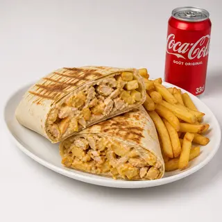 Tacos Poulet + Frites + Coca Cola 33cl