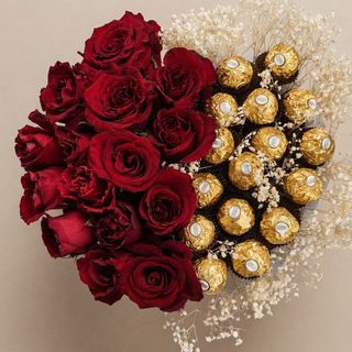 Boîte Cœur des Roses Rouges et Chocolat