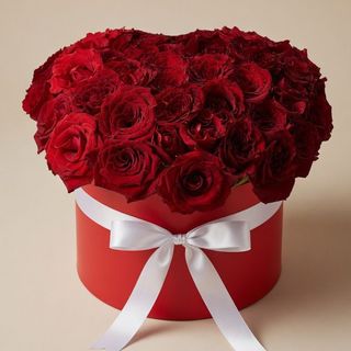 Boîte des rose rouge