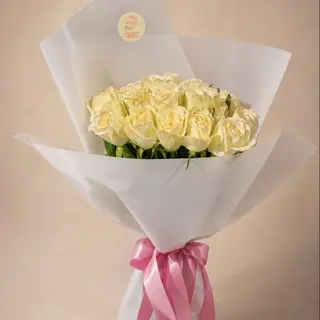 bouquet moyenne 20 rose blanche