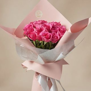 Bouquet de 15 rose rose