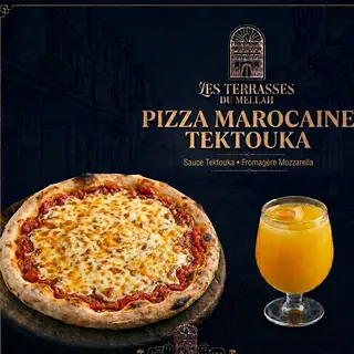 Pizza 1 persone marocaine tektouka + jus fraîche