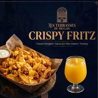 Crispy fritz potatoes fromagère + jus fraîche