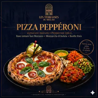 Pizza Pepperoni avec Salade du Jour