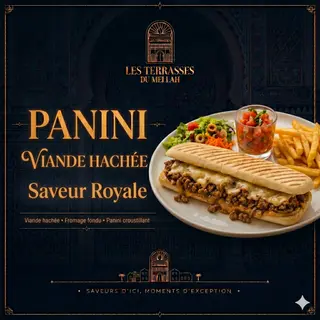 Panini Kefta avec frite et salade