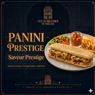 Panini Poulet avec salade et frite