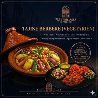 Tajine Berbère Végétarien avec Salade et Frites