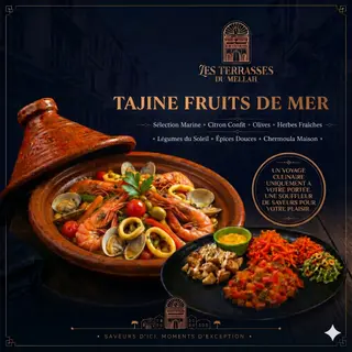 Tajine Fruits de Mer avec salade et frites
