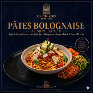Pâtes Bolognaise avec Salade
