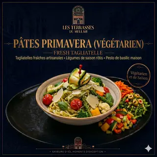Pâtes Primavera Végétarienne avec Salade