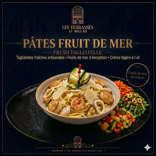 Pâtes Fruit de Mer avec Salade