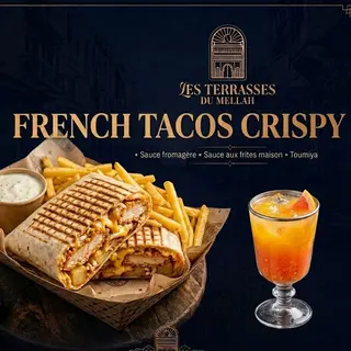 Tacos crispy fromage+ frite + jus fraîche