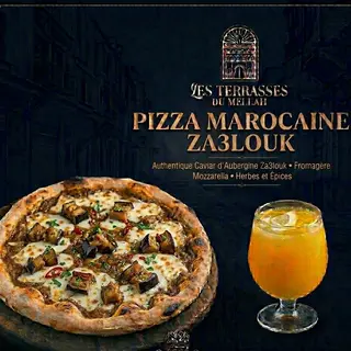 Pizza 1 persone marocaine za3louk + jus fraîche