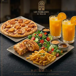 formule 2 personnes PT : Tacos Crispy, pizza Nuggets, Salade, 2 Jus