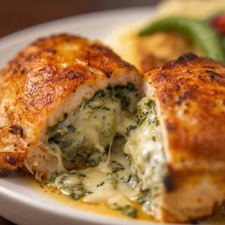 Suprême poulet fromage épinards