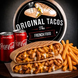 2 tacos poulet+ 2 frites + 2 boissons