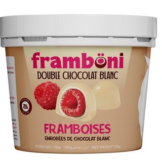 Framboni Blanc - Framboises enrobées de Chocolat Blanc