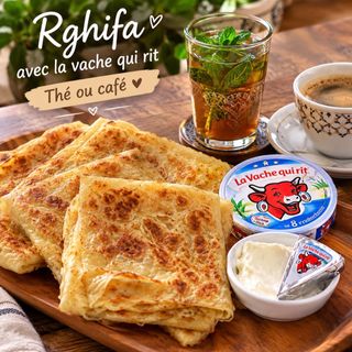 Rghifa avc la vache qui rit+ thé ou café