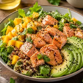Quinoa salmon avocat et mangue