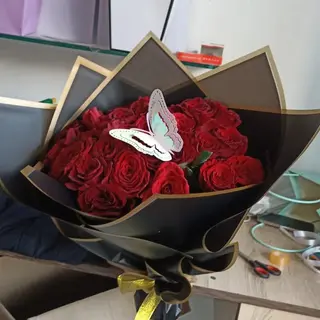 Bouquet de 25 Roses Rouges