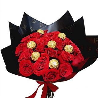 Coffret Passion: 25 Roses & Chocolats