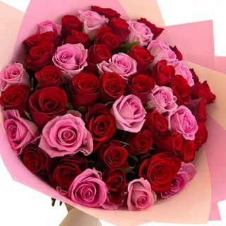 Bouquet 50 Roses (Rouge & Rose)