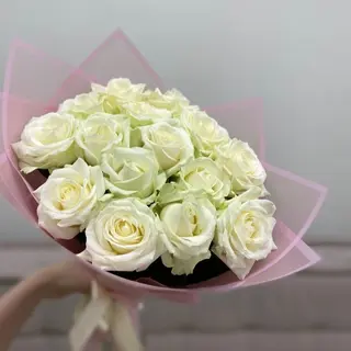 Bouquet 15 Roses Blanch