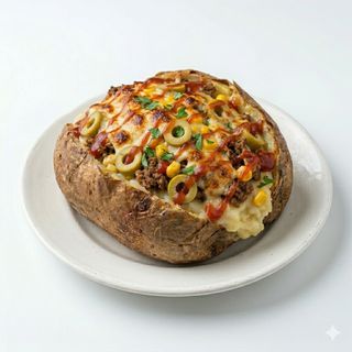 Patata asada viande hachée gratinée