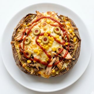 Patata asada mixte gratinée